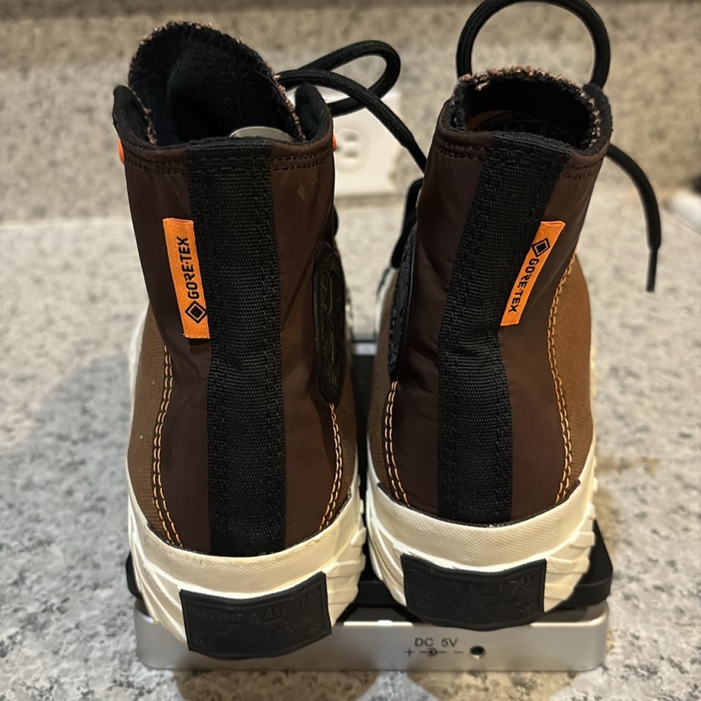 Converse Gore-Tex Brown High-Top Sneakers with Black and Orange Accents W- 7 M-5 - Picture 5 of 14